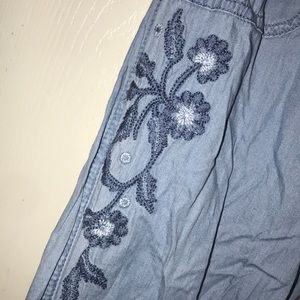 Embroidered Flowy Joggers